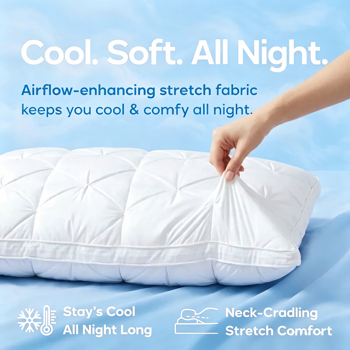 Cloud Soft Bed Pillow – Ultra-Fluffy Microfiber Fill for Side, Back & Stomach Sleepers