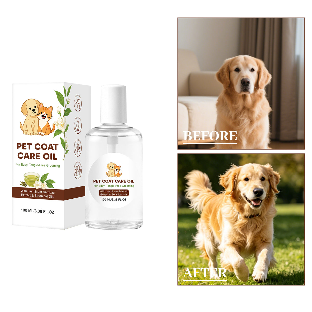Pet Coat Care Oil for Dogs & Cats