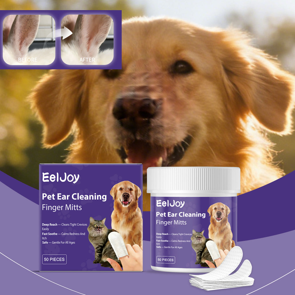 Pet Ear Cleaning Finger Wipes for Dogs & Cats