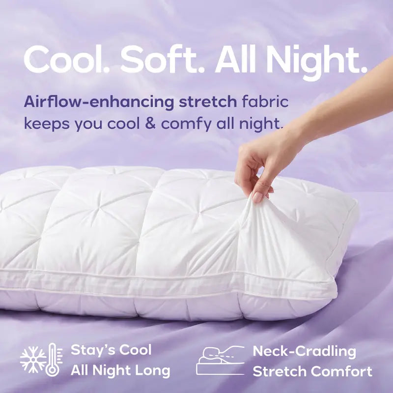 Mellow Sleep | Ploof Pillow – Extra-Fluffy Dual-Layer Pillow, Cloud-Like Soft Plush Bed Pillow with Breathable Support, Never Flat, Neck-Cradling Comfort for Side, Back & Stomach Sleepers, Machine Washable