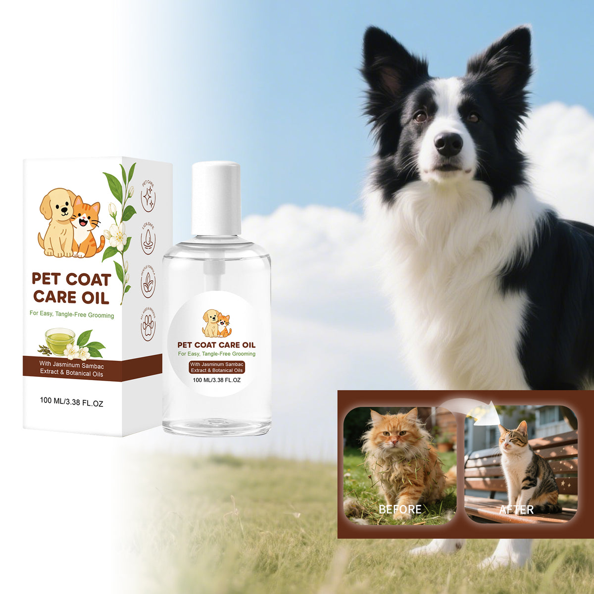 Pet Coat Care Oil for Dogs & Cats