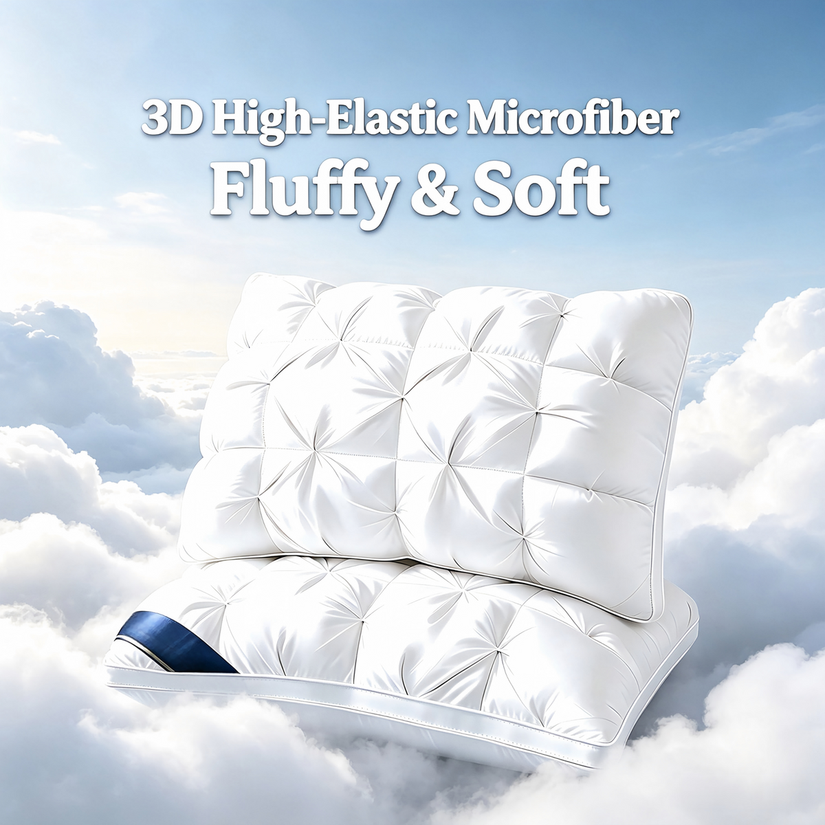 Cloud Soft Bed Pillow – Ultra-Fluffy Microfiber Fill for Side, Back & Stomach Sleepers