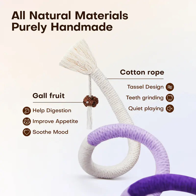 Cat Rope Toys with Jingle Bells, 3-Pack - 2 Lengths