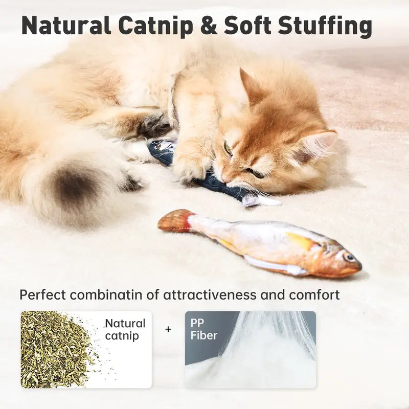 3-Pack Floppy Fish Cat Toys for Playtime