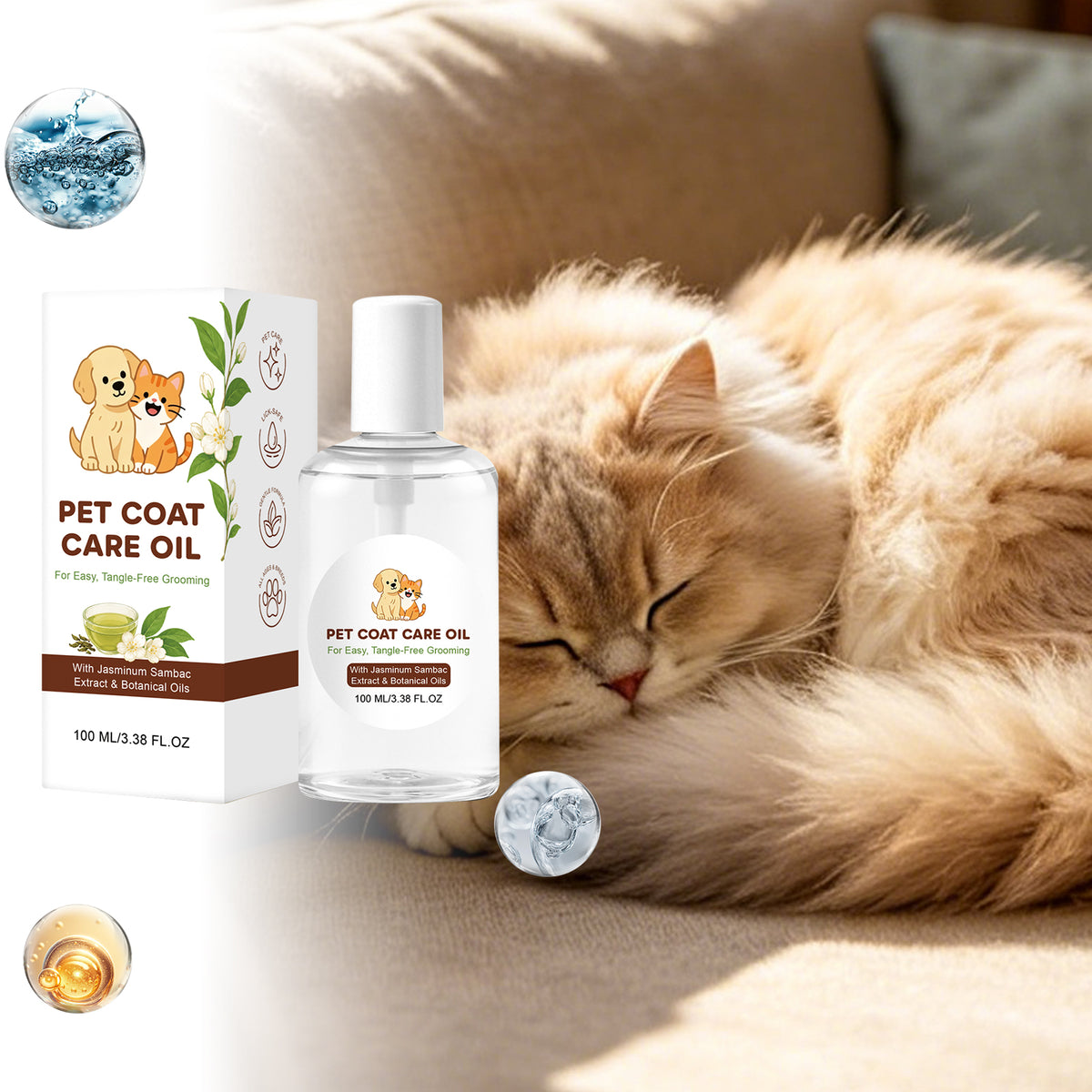 Pet Coat Care Oil for Dogs & Cats