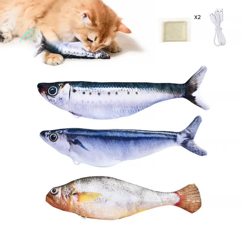 3-Pack Floppy Fish Cat Toys for Playtime