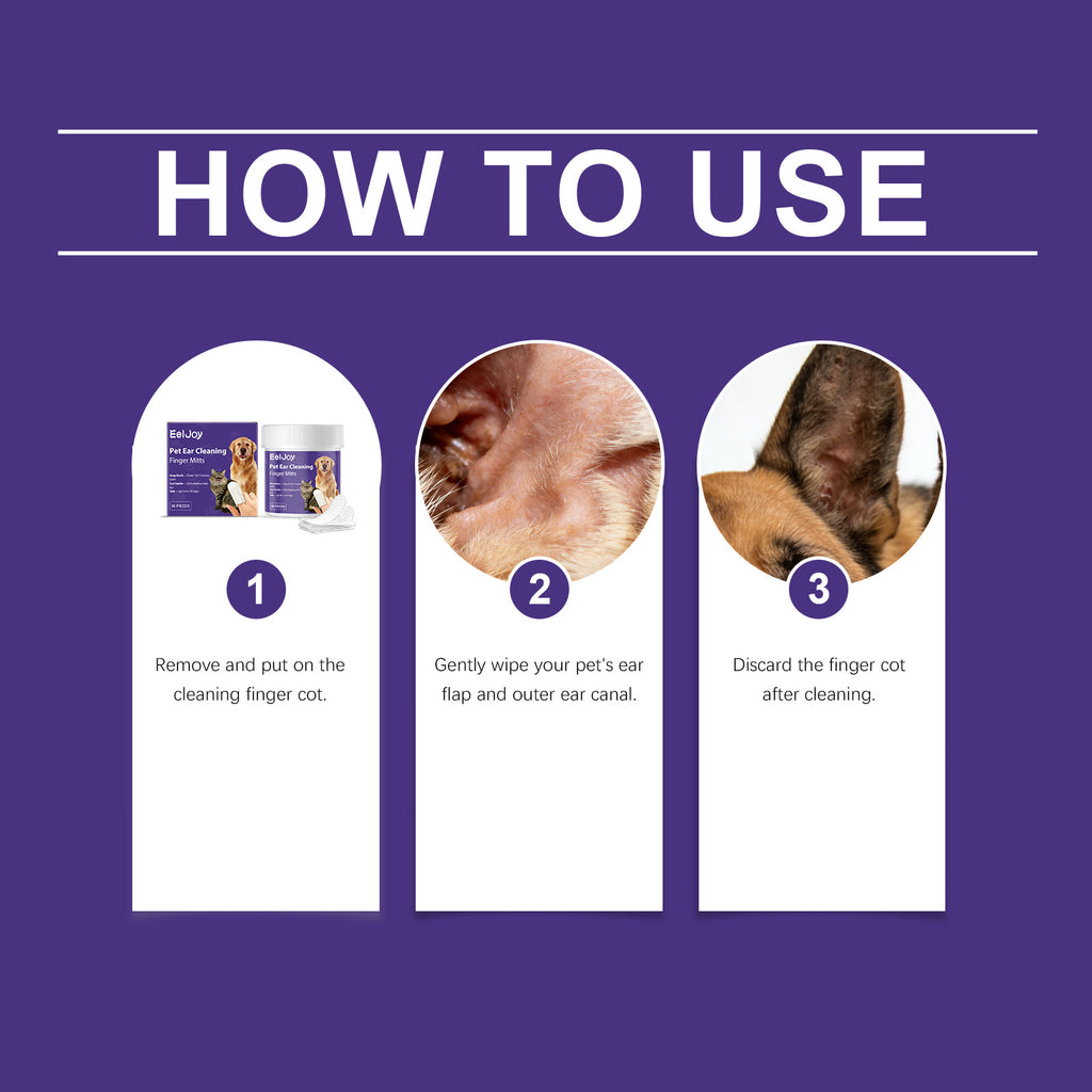 Pet Ear Cleaning Finger Wipes for Dogs & Cats